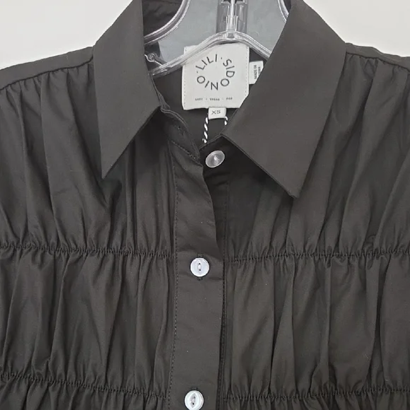 Pretty Black Button Down Dress In Perfect New Condition! - Picture 2 of 8